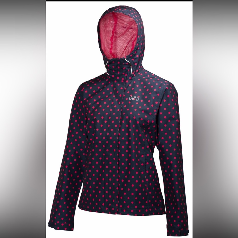 Helly Hansen Women's Ski Jacket - Navy and Pink Dots